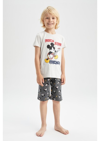 Erkek Çocuk Disney Mickey & Minnie Kısa Kollu Şort Pijama Taıkım X5090A622HS modelleri