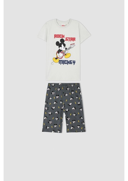 Erkek Çocuk Disney Mickey & Minnie Kısa Kollu Şort Pijama Taıkım X5090A622HS
