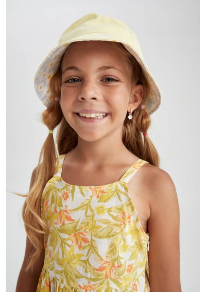 Kız Çocuk Çiçek Desenli Askılı Poplin Elbise W8298A622SP indirimleri