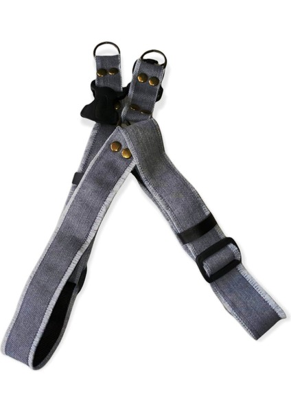 Köpek göğüs tasması kot füme rengi genşlik:3cm göğüs ölçüsü:40-65cm ayarlamalı dog harness GT2-2