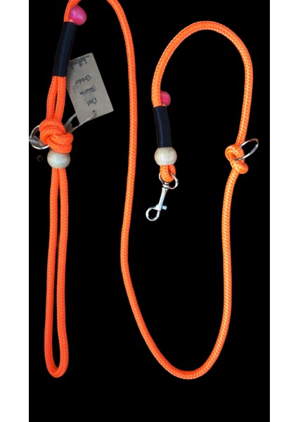 Köpek gezdirme kayışı boyun tasmalı orta ırk turuncu halat kalınlık:8mm uzunluk:120cm boyun ölçüsü: ayarlamalı dog leash TB5-14 fırsatları