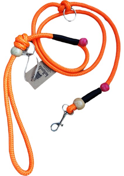 Köpek gezdirme kayışı boyun tasmalı orta ırk turuncu halat kalınlık:8mm uzunluk:120cm boyun ölçüsü: ayarlamalı dog leash TB5-14 modelleri
