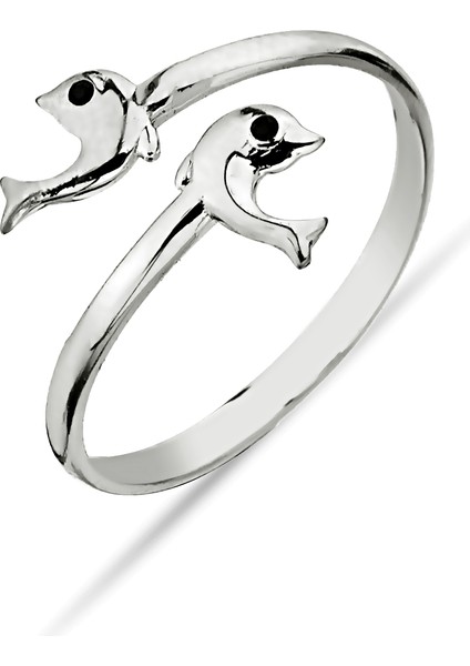 925 Ayar Gümüş Yunus Figürlü Yüzük - Y012501