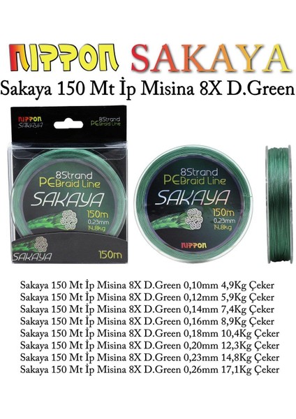 Sakaya 150 mt Ip Misina 8x D.green
