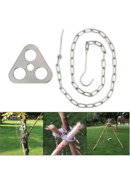 Kamp Tripod Seti Campfire Grill, Asma Pot Tutucu, Piknik Kancası, Barbekü (Yurt Dışından)