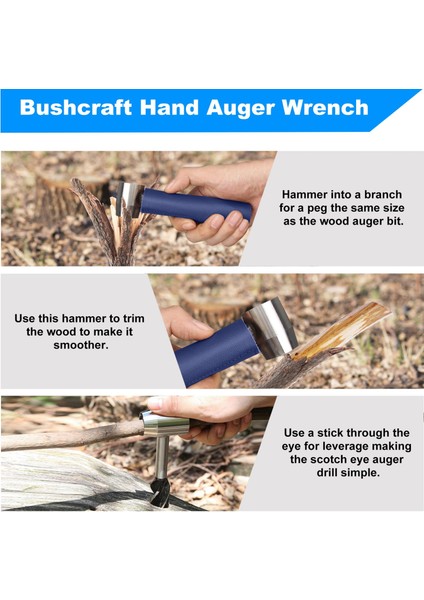 Ahşap Burgu Matkap Ucu El Burgu Anahtarı Bushcraft Kampı Ahşap Işleme Için Uygun (Yurt Dışından)