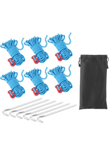 6x Guy Lines Çadır Kablo Kiti Dış Mekan Malzemeleri Kırmızı Için Düzenleyici Gergin (Yurt Dışından)