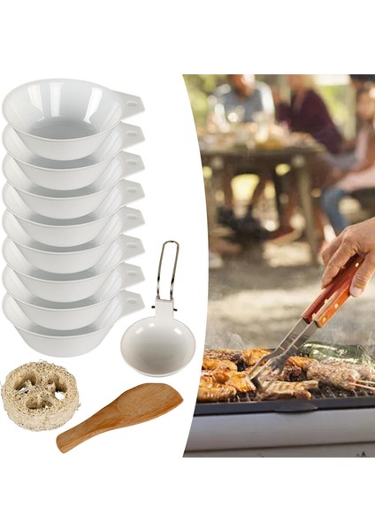 Taşınabilir Kamp Kasesi Açık Pişirme Eşyaları Piknik Için Loofah Topu Bbq Beyaz 11 Parça (Yurt Dışından) indirimleri