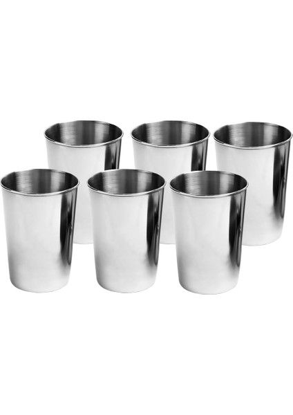 6 Parça Paslanmaz Çelik Pint Fincan Bardak Bira Cam Şarap Suyu Kahve Çay Bardağı 6 PARÇASILVER400ML (Yurt Dışından)