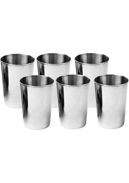 6 Parça Paslanmaz Çelik Pint Fincan Bardak Bira Cam Şarap Suyu Kahve Çay Bardağı 6 PARÇASILVER400ML (Yurt Dışından)