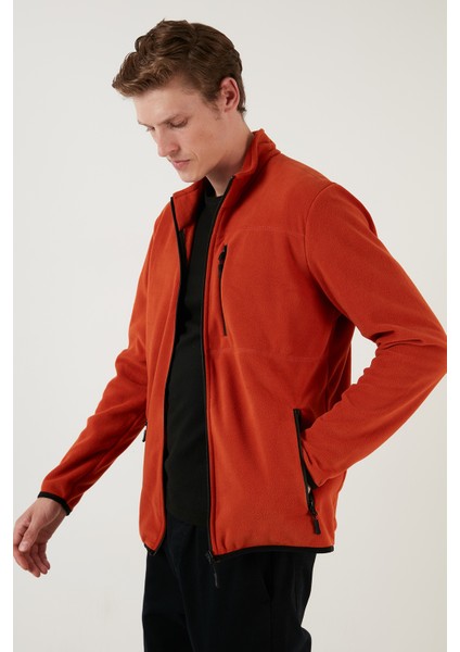 Slim Fit Fermuarlı Cepli Dik Yaka Soğuk Geçirmez Polar Hırka Erkek HIRKA 5906028