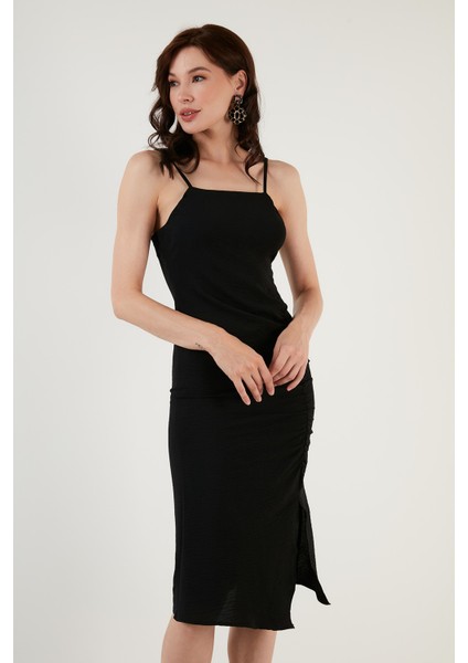 Halter Yaka Ip Askılı Yırtmaçlı Elbise Bayan Elbise 6057149 modelleri