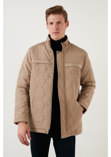 Regular Fit Cepli Fermuarlı Dik Yaka Şişme Mont Erkek Mont 5840013 fiyatları