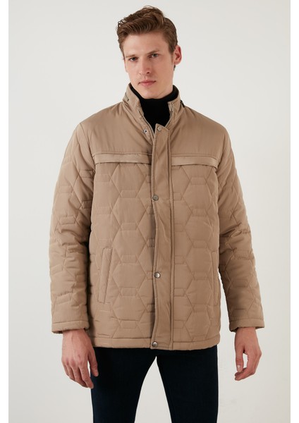 Regular Fit Cepli Fermuarlı Dik Yaka Şişme Mont Erkek Mont 5840013 fırsatları