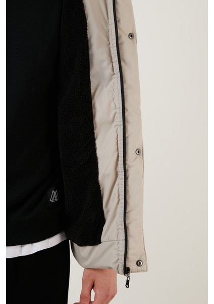 Slim Fit Çıkarılabilir Suni Tüylü Kapüşonlu Şişme Mont Erkek Mont 5760076 indirimleri