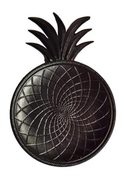 Siyah Ananas Model Döküm Dekoratif Tabak 35 x 23 x 2.5 cm AK.HU0023