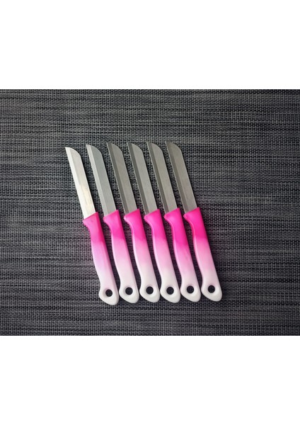 Meyve Sebze Bıçağı Pembe-Beyaz 6'lı