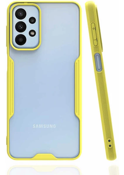 Caseart Samsung Galaxy A23 Kılıf Kamera Korumalı Colorful Kapak - Sarı