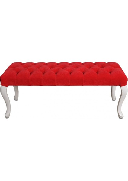 Kont Kapitoneli Kırmızı Bench Puf 120CM