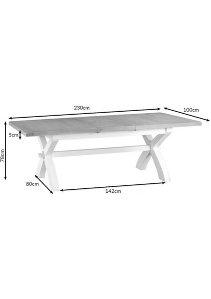 Grey Çapraz Ayak Açılabilir Yemek Masası 180CM fiyatları