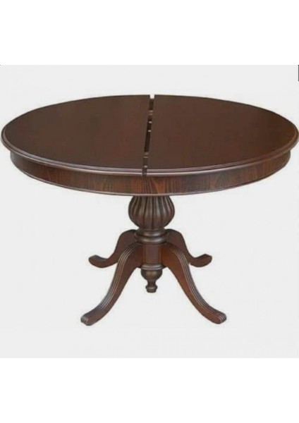 Ceviz Kaplan Ayak Masa Yuvarlak Yemek Masası