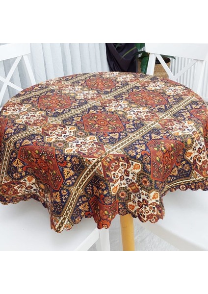 Kilim Desen Yuvarlak Masa Örtüsü 135X135CM