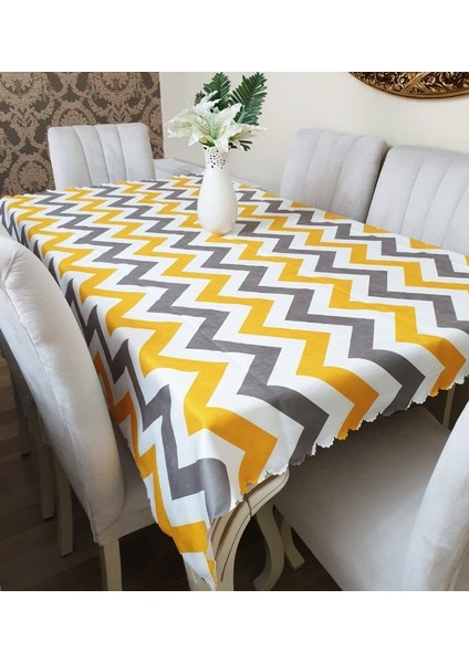 Trend Renkli Zigzag Desen Masa Örtüsü