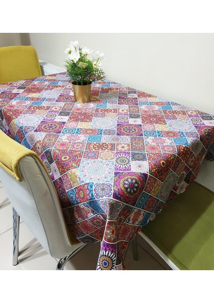 Çini Patchwork Desen Masa Örtüsü