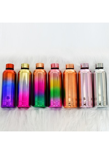 500ML Galvanik Degrade Renk Termos Çift Katmanlı Paslanmaz Çelik Vakum Termos (Yurt Dışından)