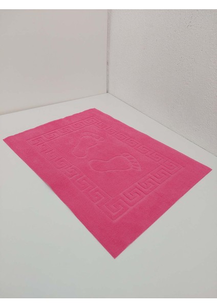 Banyo Paspası Kaymaz Taban Welsoft Ayak İzli Fuşya 50x70 cm 3'lü
