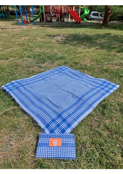 Çok Amaçlı Sofra Bezi Masa Piknik Örtüsü Mavi 150x150 cm 2'li