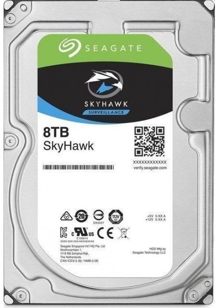 Skyhawk 8tb 7200RPM 256MB Sata3 6gbitsn ST8000VX004 7/24 HDD