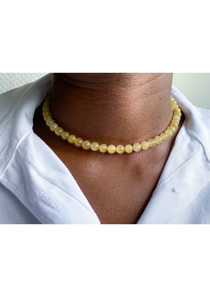 Gold Beril Doğaltaş Kolye 6 mm