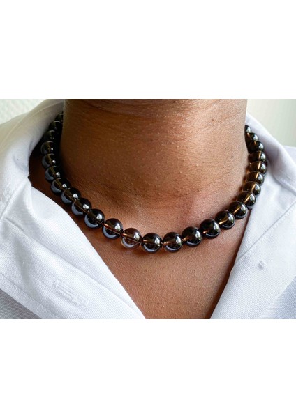 Dumanlı Kuvars Doğaltaş Kolye 10 mm