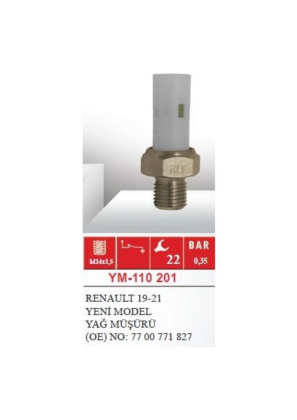 Yağ Müşürü Renault R19-R21-CLIO I-Iı-Kangoo-Laguna I-Master I-II-MEGANE-THALIA-TRAFIC-S40-V40