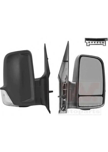 Dikiz Aynası Sağ Vw Crafter Mercedes Sprınter 2009- Elektrikli Isıtmalı Sinyalli (Uzun Kablo)