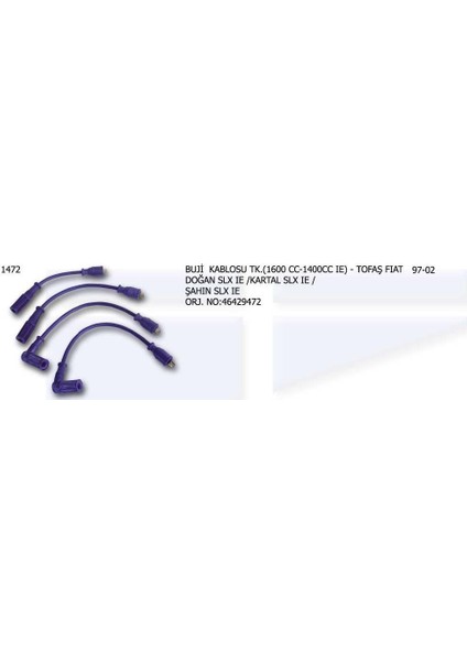 Buji Kablosu Dkş 46429472 1/4 1/6 Ie Fıat Dkş Doğan Şahin Kartal Slx Ie