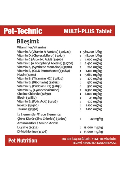 Pet Technic Biotin Zinc Pasta + Multi Plus Tablet