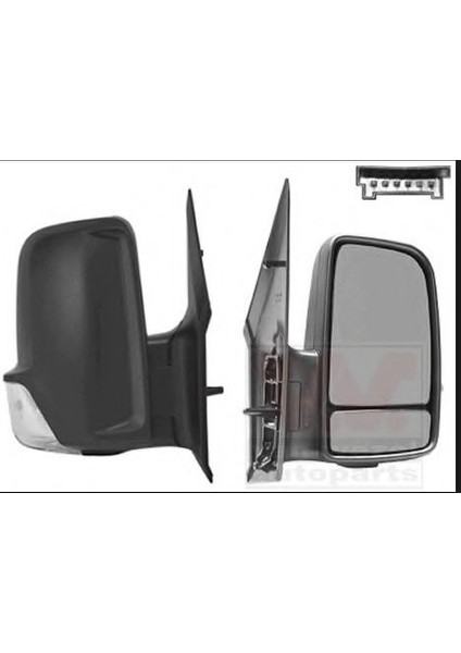 Dikiz Aynası Sol Vw Crafter Mercedes Sprınter 2009- Elektrikli Isıtmalı Sinyalli (Uzun Kablo)