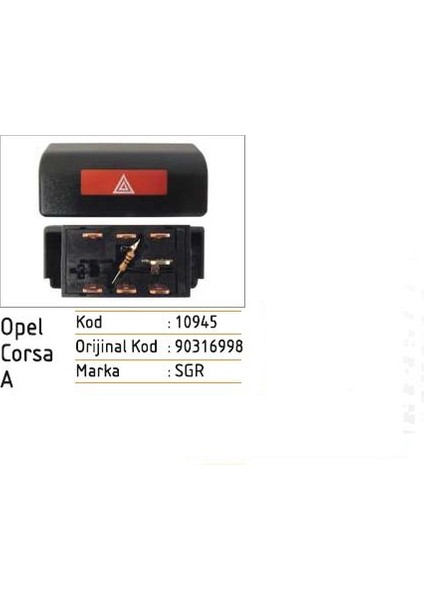 Flaşör Anahtarı Opel Corsa A (90316998)
