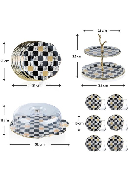 Enzo Chess 21 Parça Cam Ikram Seti
