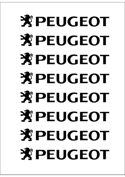 Peugeot Kapı Kolu ve Jant Sticker Seti 8 Adet