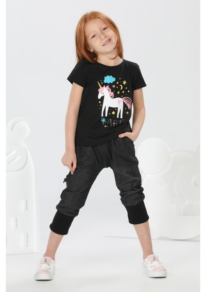 Unicorn Siyah Kot+Tshirt Takım