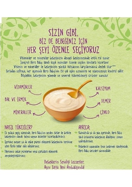 Sütlü Irmikli Ballı Kaşık Maması 200 G x 6 Adet fırsatları