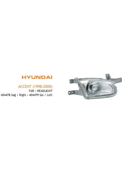 Far Sol Hyundaı Accent 1998-2000