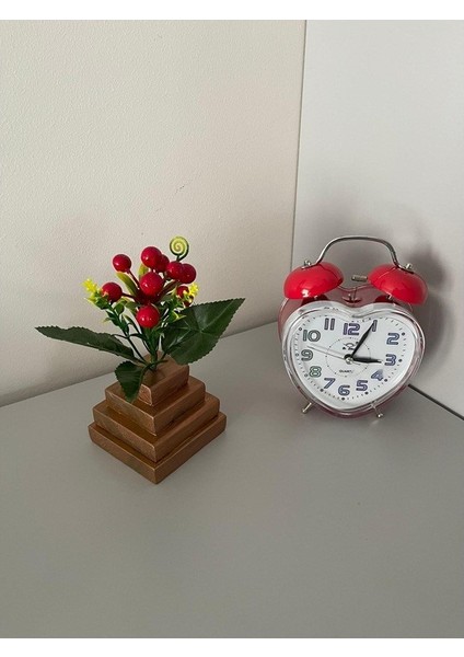 Ahşap Bakır Renkli Piramid Saksılı Yapay Çiçek Kiraz Ağacı fiyatları