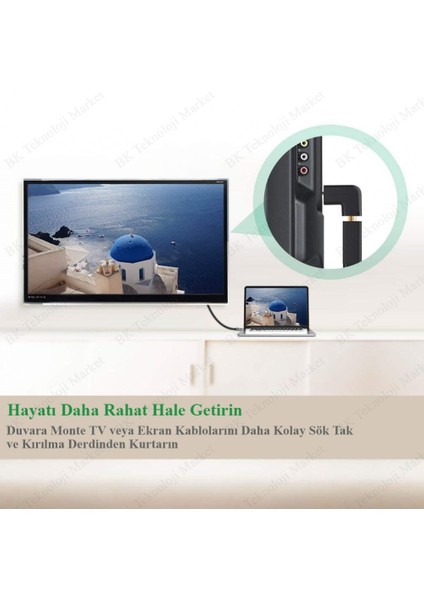 90 Derece HDMI Dirsek Adaptör HDMI Erkek /Dişi L Çevirici