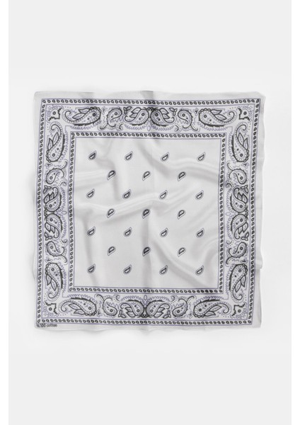 Şal Desenli Kare Koton Bandana Fular