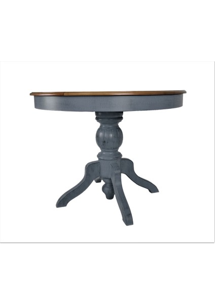 Antrasit Kaplan Ayak Masa Yuvarlak Yemek Masası