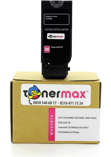 Lexmark CS720-74C5SM0 Kırmızı Muadil Toner Yüksek Kapasiteli